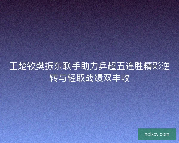 王楚钦樊振东联手助力乒超五连胜精彩逆转与轻取战绩双丰收 王楚钦樊振东联手助力乒超五连胜精彩逆转与轻取战绩双丰收