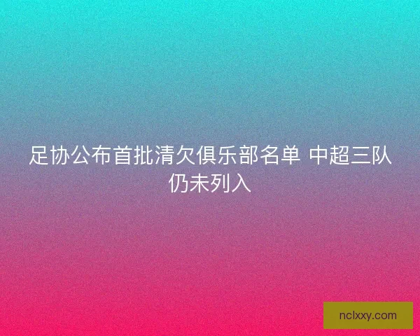足协公布首批清欠俱乐部名单 中超三队仍未列入